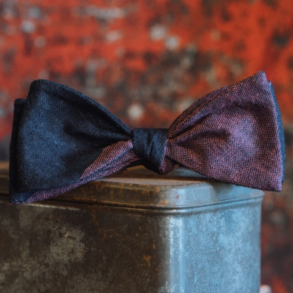 Heathered Stripe Cotton Bow Tie