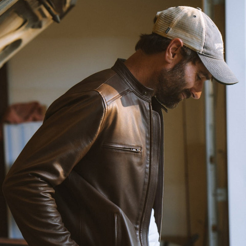Brown Leather Jacket: Made From 100% Lambskin Leather | Buffalo Jackson