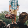 Men's Rugged Buffalo Leather Travel Duffle Bag | Dark Oak