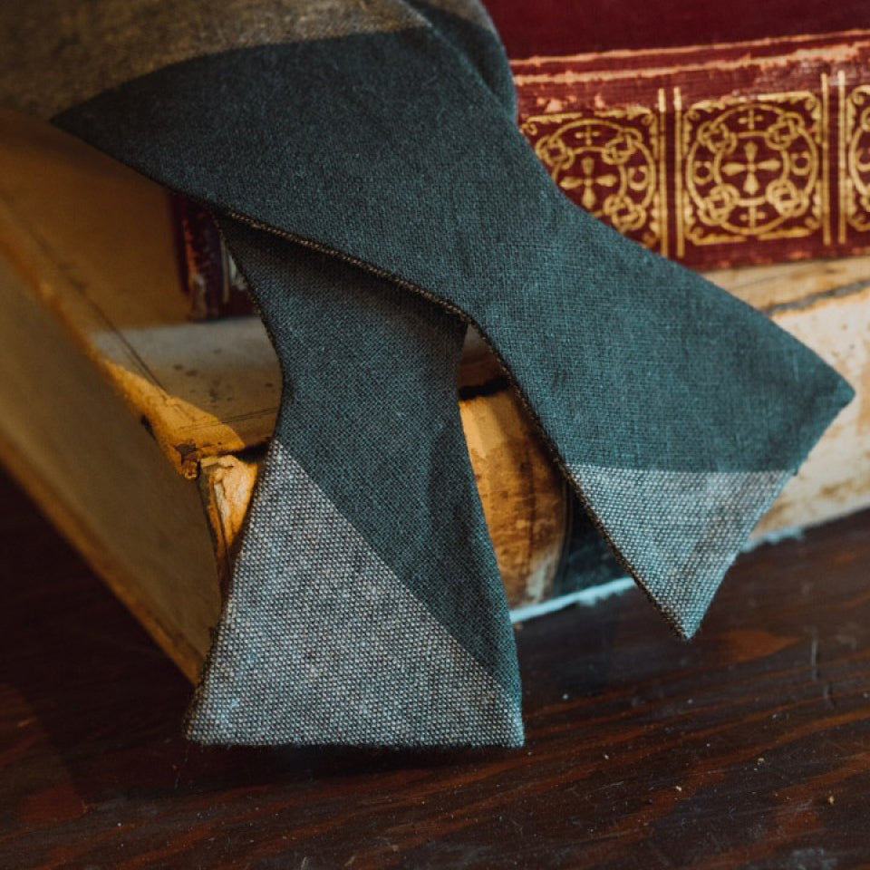 Heathered Stripe Cotton Bow Tie