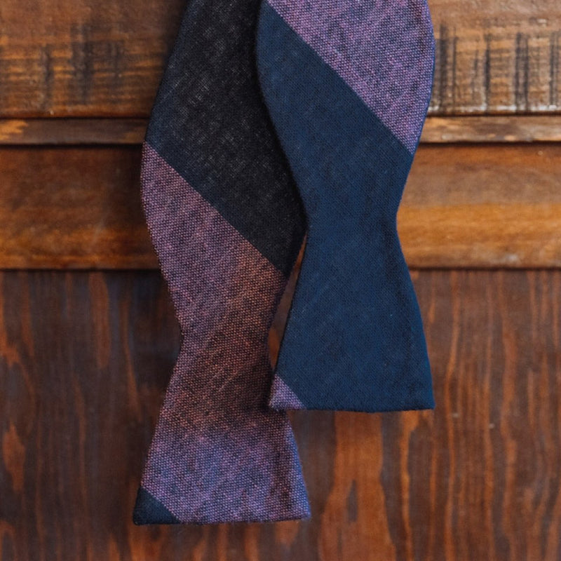 Heathered Stripe Cotton Bow Tie