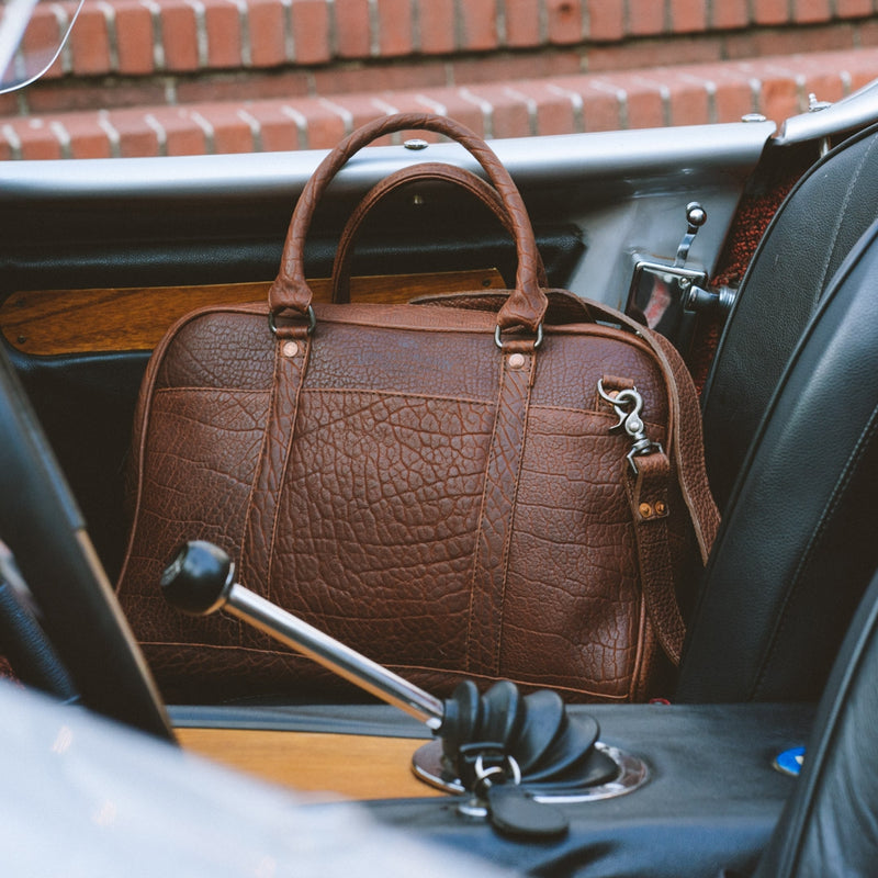 Leather Laptop Briefcase Bag for Men (Bison Leather) | Buffalo Jackson