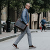 Modern Men's Leather Satchel Bag - Large | Dark Oak