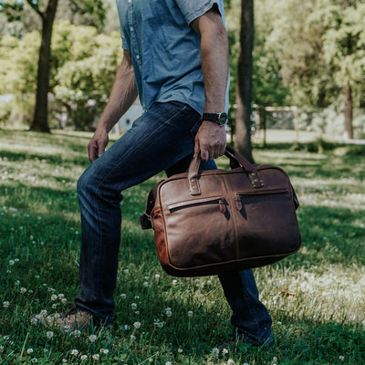 Men's Classic Leather Pilot Bag | Vintage Oak