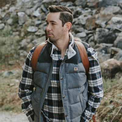 Jackson Vest w/ Sherpa Collar - Gray and Charcoal