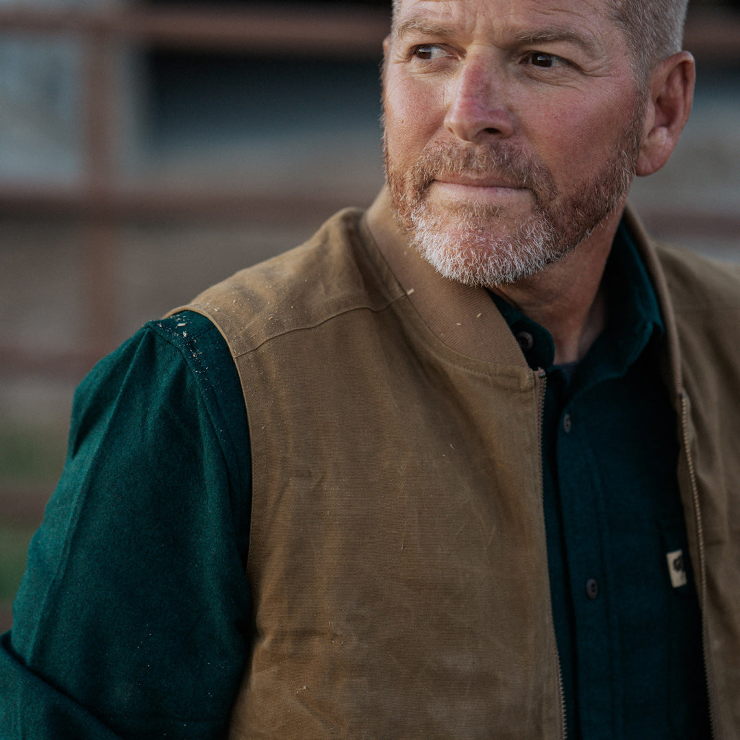 Waxed Canvas Vest (100 Waxed Cotton) Buffalo Jackson