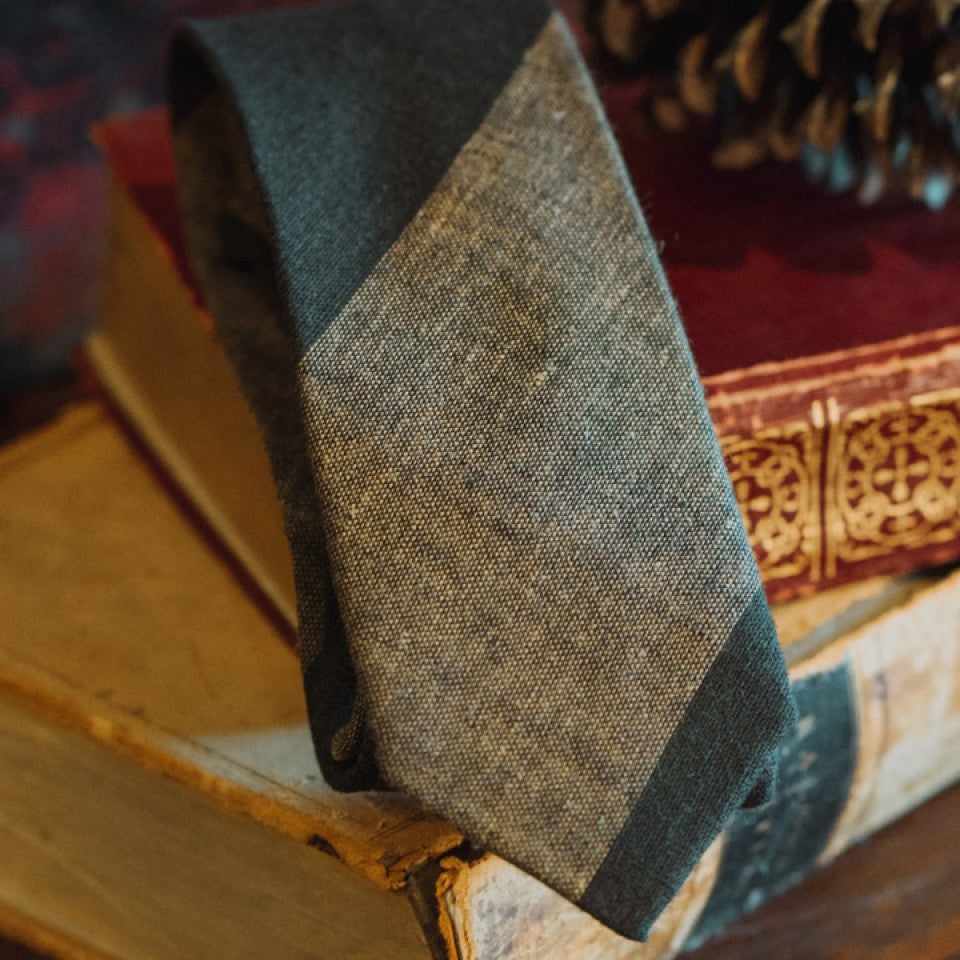 Heathered Stripe Cotton Necktie