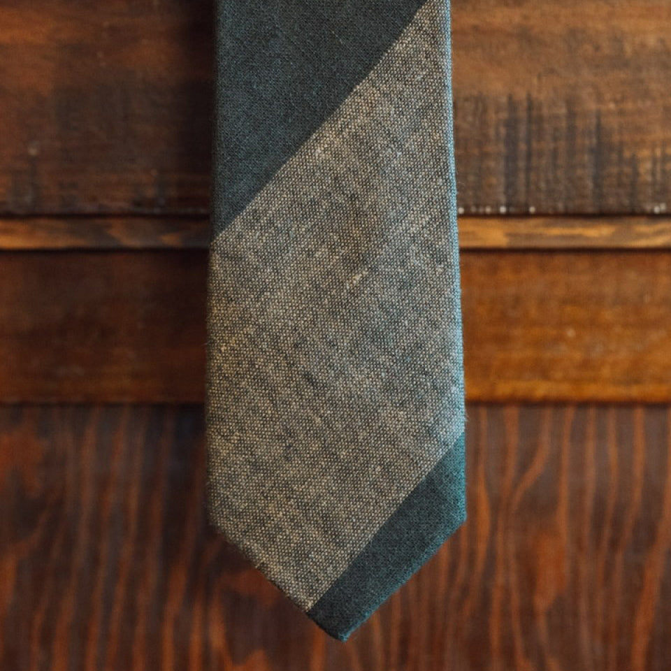 Heathered Stripe Cotton Necktie