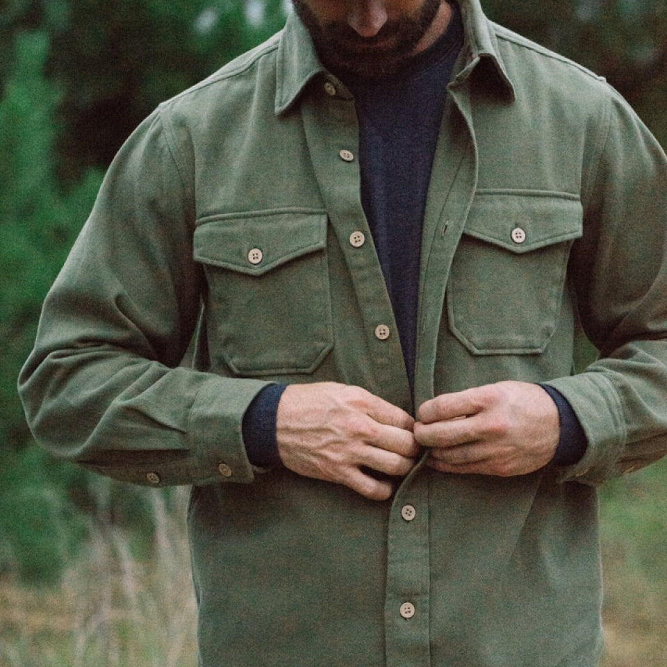 Gunner Cotton Twill Shirt Jac - Sage Brush Green hover