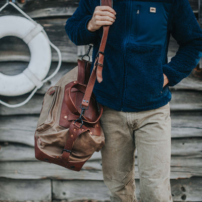Vintage Canvas Weekend Bag | Field Khaki w/ Chestnut Brown Leather hover