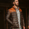 Bridger Leather Down Jacket | Tan & Brown