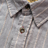 Mens Short Sleeve Striped Shirt With Rustic Metal Buttons