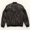 Men's Vintage Leather Bomber Jacket - Black