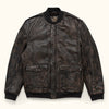 Classic Leather Bomber Jacket - black hover