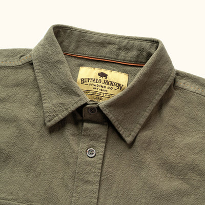 Olive Linen Short Sleeve Rondon Shirt