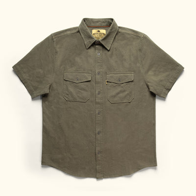 Rondon Short Sleeve Linen Shirt Olive