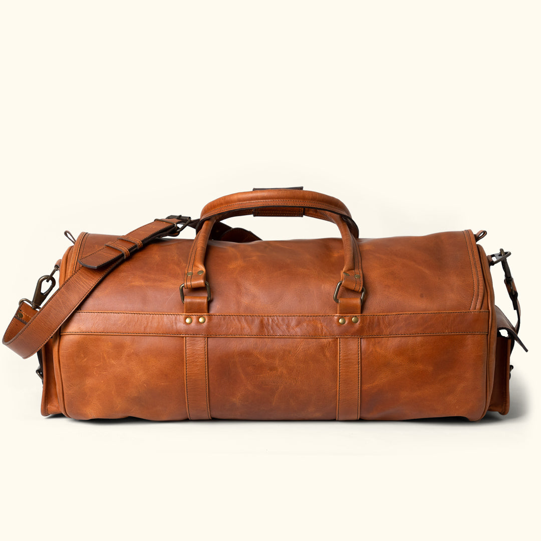 Leather Duffle Bag Roosevelt Collection Buffalo Jackson Brown