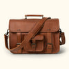 Roosevelt Buffalo Leather Briefcase Bag | Autumn Brown
