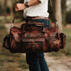 Vintage Leather Duffle Bag | Dark Oak hover