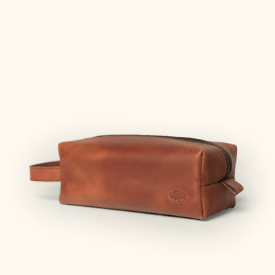 Roosevelt Buffalo Leather Dopp Kit | Amber Brown
