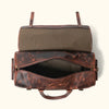 Men's Vintage Leather Travel Duffle Bag | Dark Oak interior
