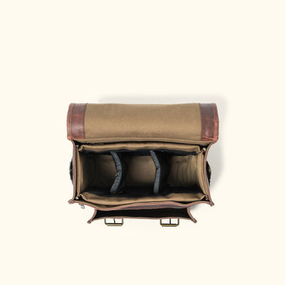 Men's Buffalo Leather Camera Bag | Dark Oak