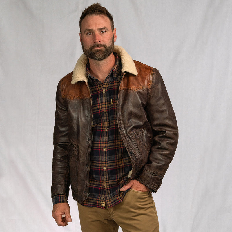 Leather Sherpa Jacket for Men Bold. Rugged. Buffalo Jackson