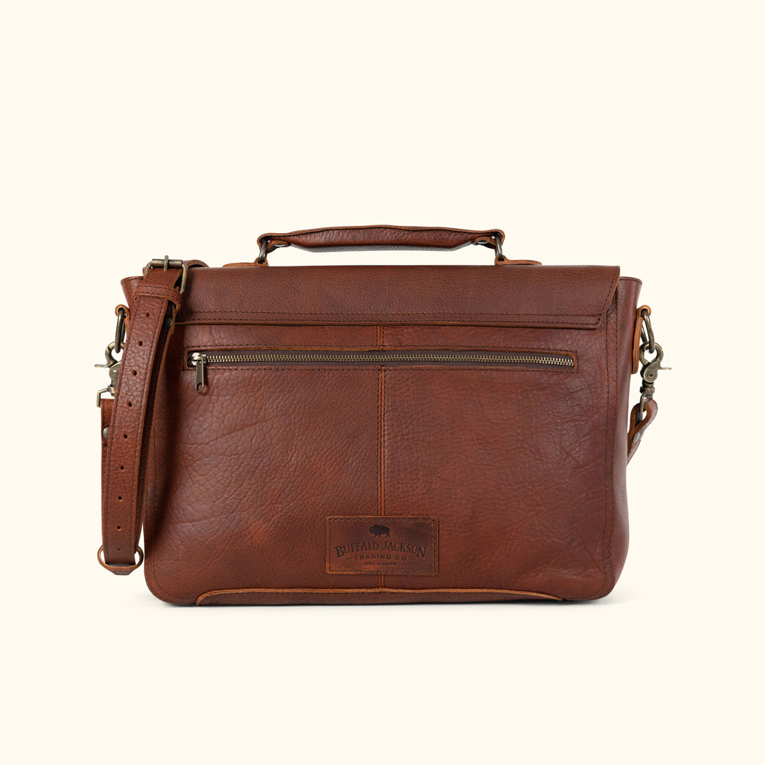 Bison leather messenger bag sale