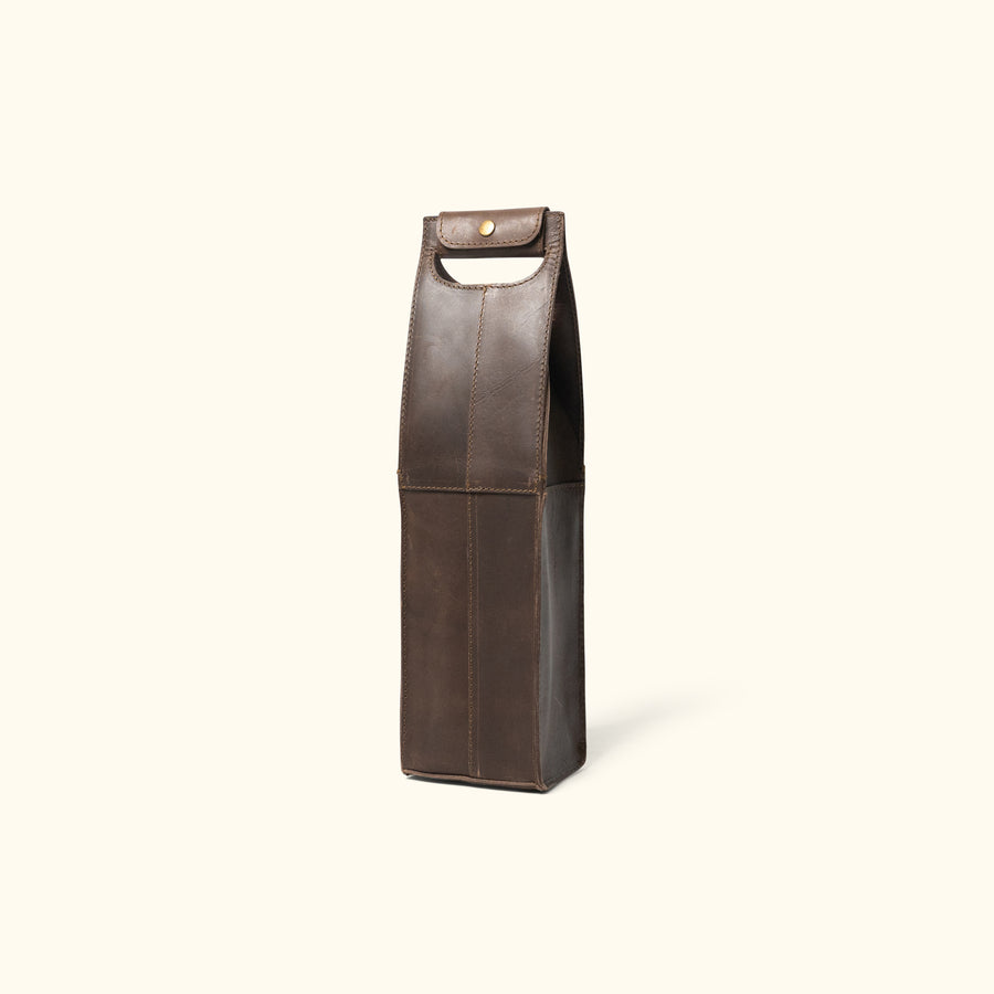 Genuine Buffalo Leather 6-Bottle Weekender Wine Bag with Single Bottle  Carrier, Corkscrew & Aerator