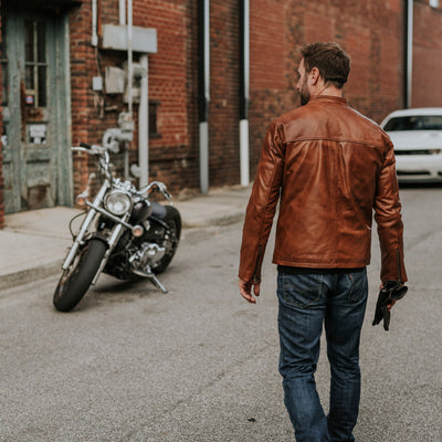 Rugged Leather Moto Jacket for men