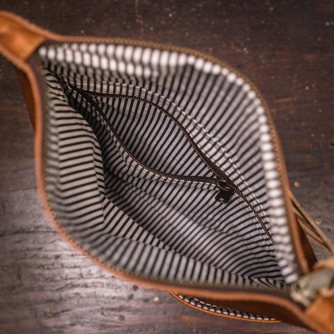 Madison Leather Crossbody Foldover Clutch | Dark Hazelnut