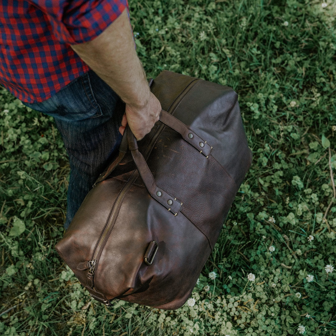 Full Grain Leather Weekend Bag | Vintage Oak