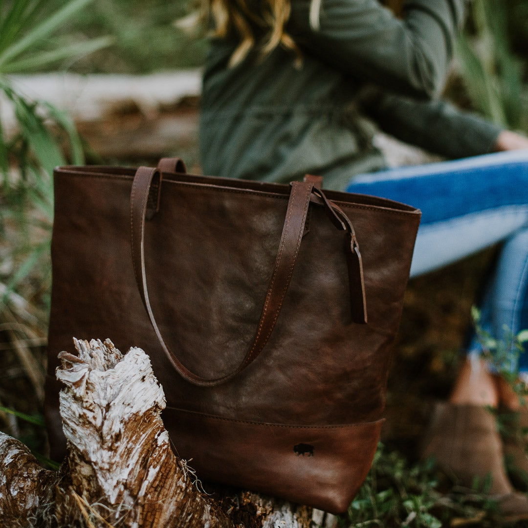 Madison Leather Tote | Dark Hazelnut