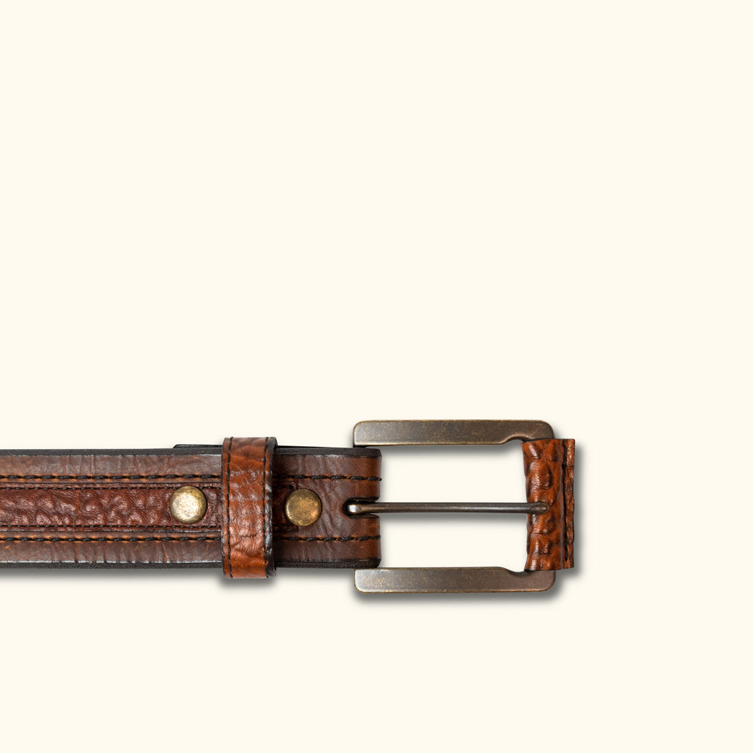 Vintage Bison Leather Belt - Bison Leather