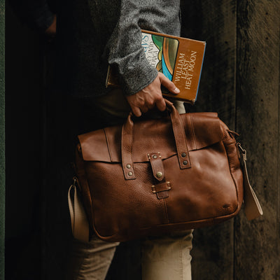 Walker Leather Briefcase Bag - Rustic Tan | Buffalo Jackson