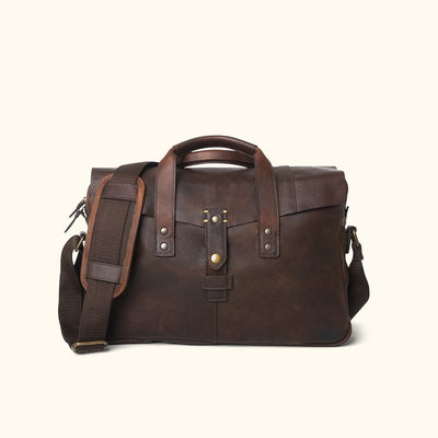 Men's Modern Leather Briefcase Bag | Vintage Oak front