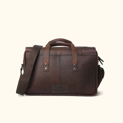 Men's Rugged Leather Briefcase Bag | Vintage Oak back