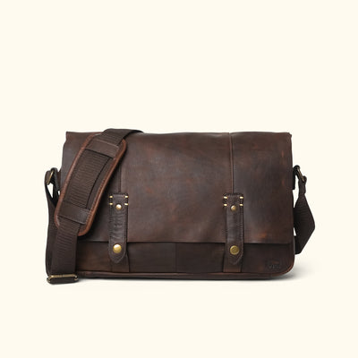 Modern Leather Messenger Bag Front