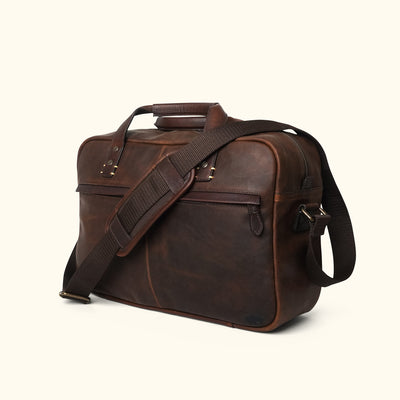 Men's Dark Brown leather pilot travel bag