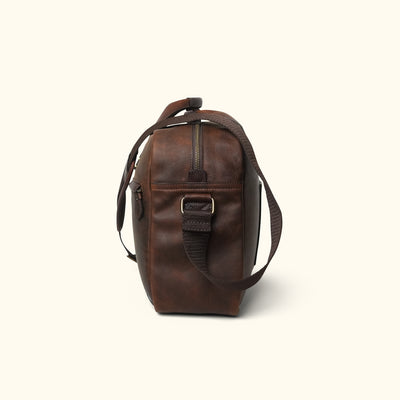 Rugged Leather Pilot Bag | Vintage Oak side