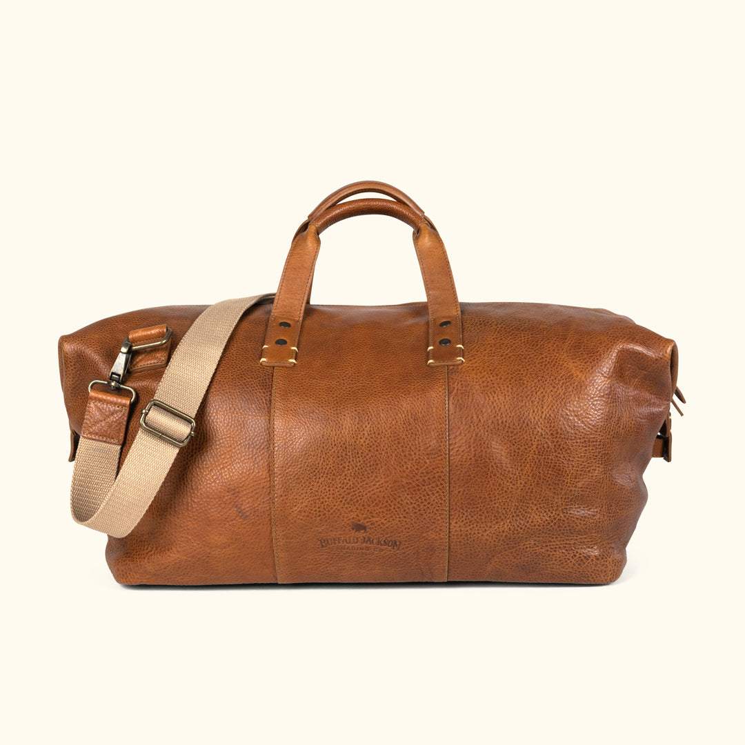 Walker Leather Weekend Bag Rustic Tan Buffalo Jackson