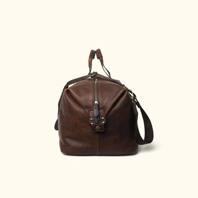 Men's Vintage Leather Travel Bag | Vintage Oak side