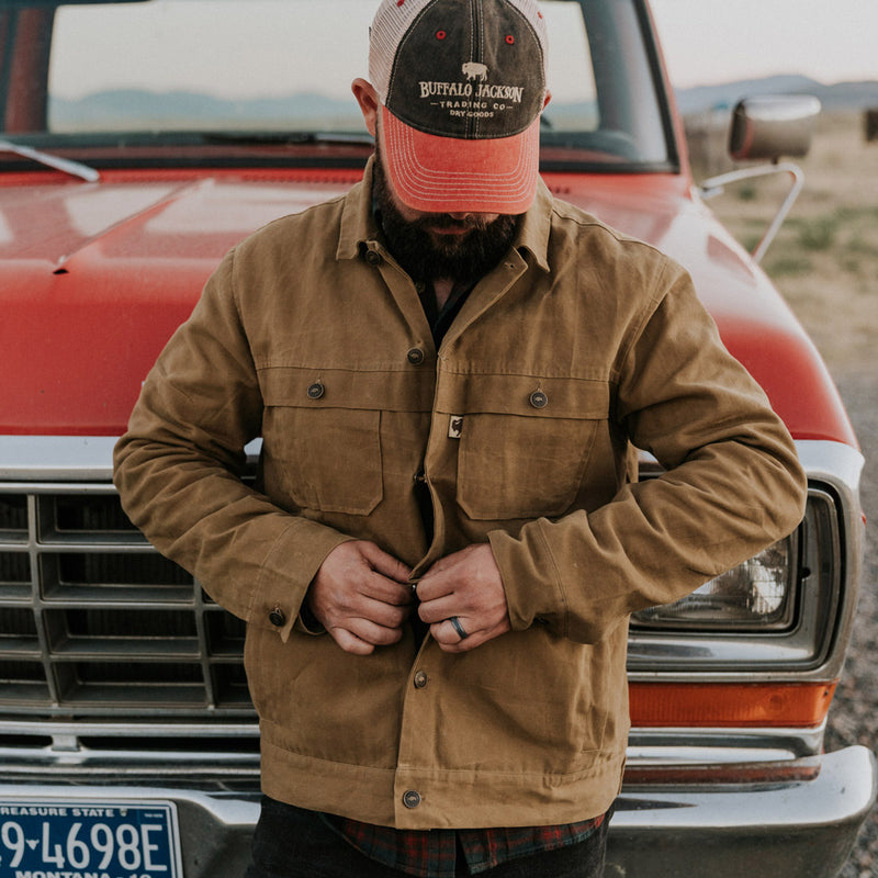 The Laramie Waxed Canvas Trucker Jacket Buffalo Jackson