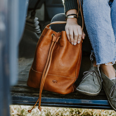 Madison Leather Bucket Bag | Saddle Tan