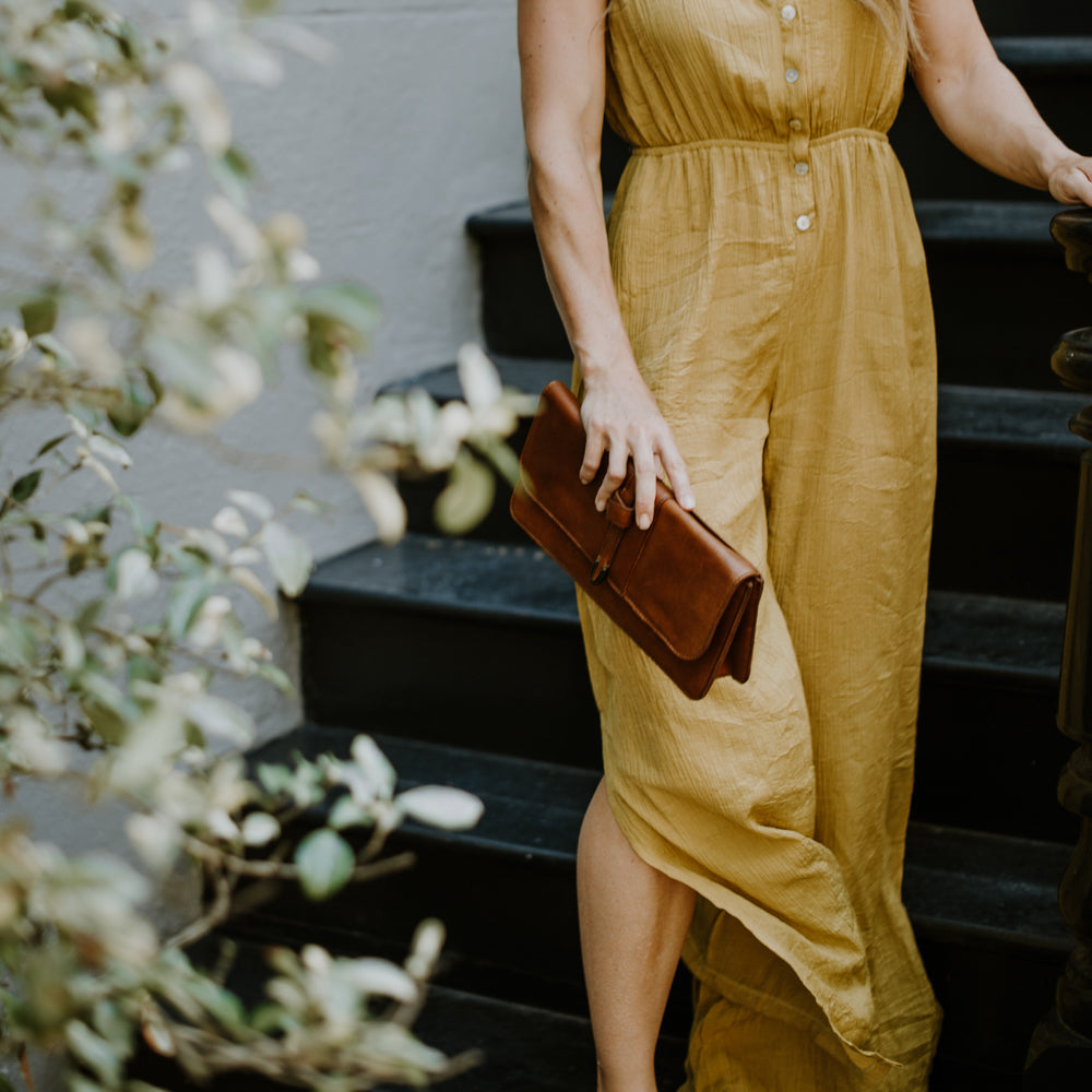 Chelsea Leather Clutch | Honey Brown