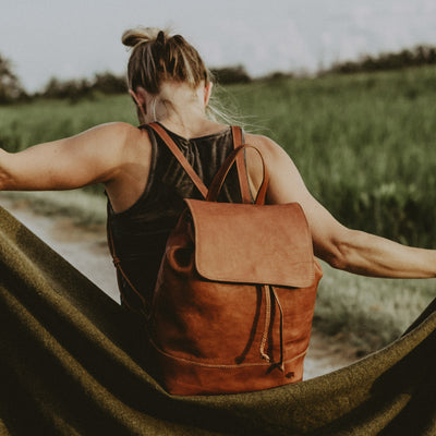 Madison Leather Backpack | Saddle Tan hover