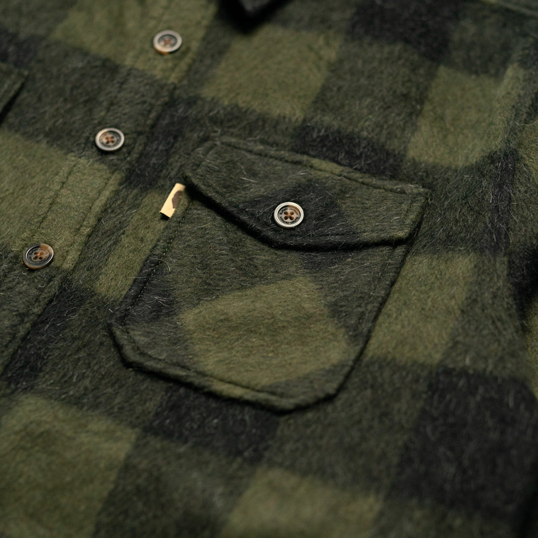 Riverton Wool Shirt Jac | Green Buffalo Plaid